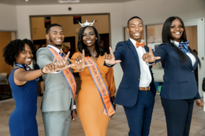 Mr and Ms Langston University pose with the LU Student Connection
